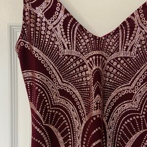 Gorgeous Flattering Burgundy Mini Dress by Jump Apparel